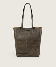 Load image into Gallery viewer, Pazar I Pazar Book Tote Antique Brown I front view I white background