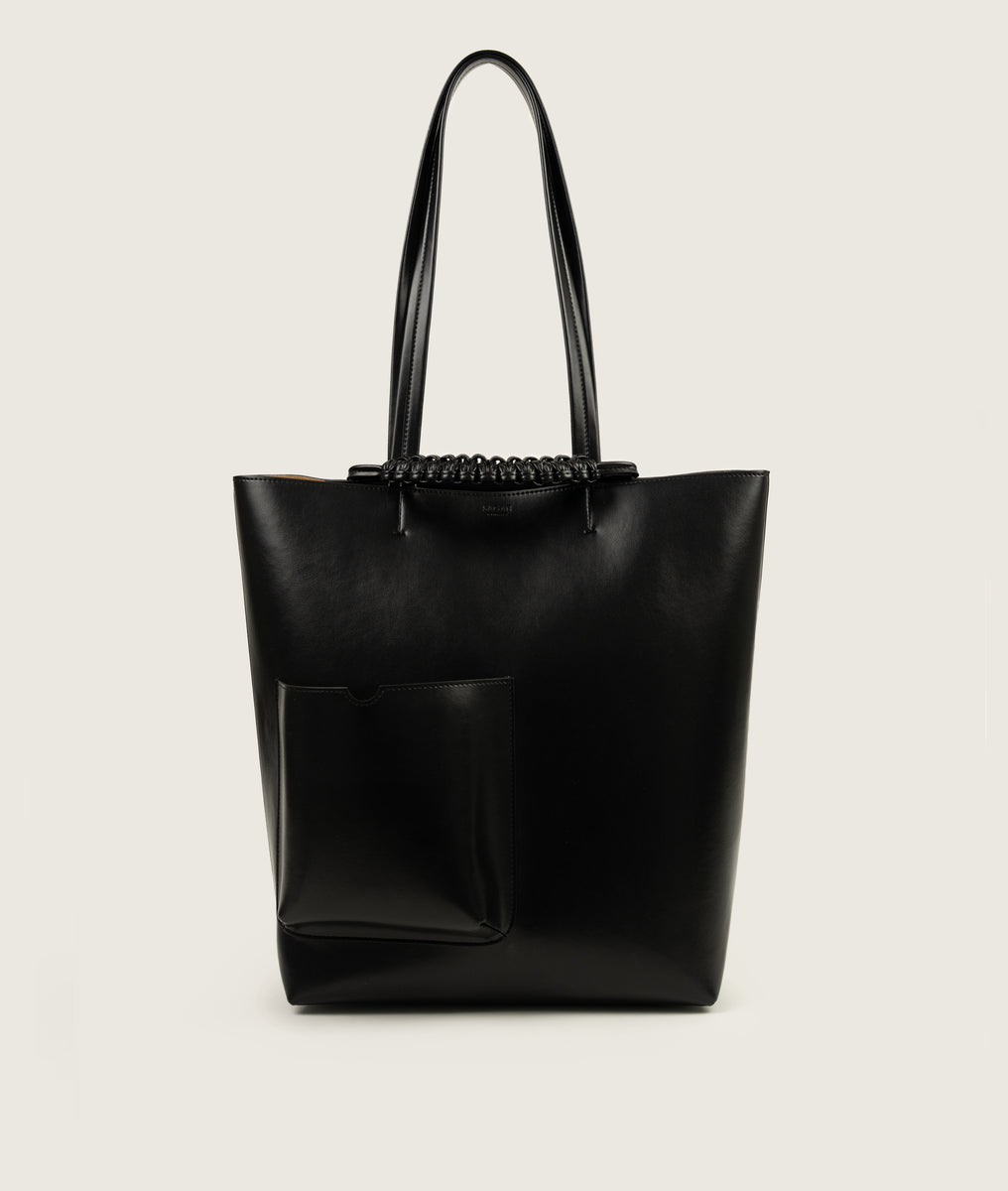 バッグ SAGAN Vienna PAZAR BOOK TOTE BLACK Pazar Book Tote Grape Leather Black with Black Stitching – sagan