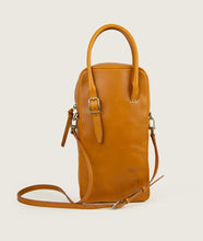 Load image into Gallery viewer, GUT OGGAU x SAGAN Vienna bag white I white I back view I showing belt detail, watoji stitch detail, zipper and strap detail I presenting two classic bottles of wine from Gut Oggau I white background