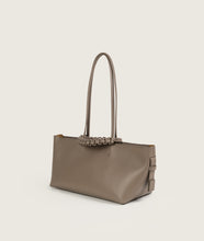 Load image into Gallery viewer, Pazar Tote Boat Grayge I side view I showing the signature braided handle I white background