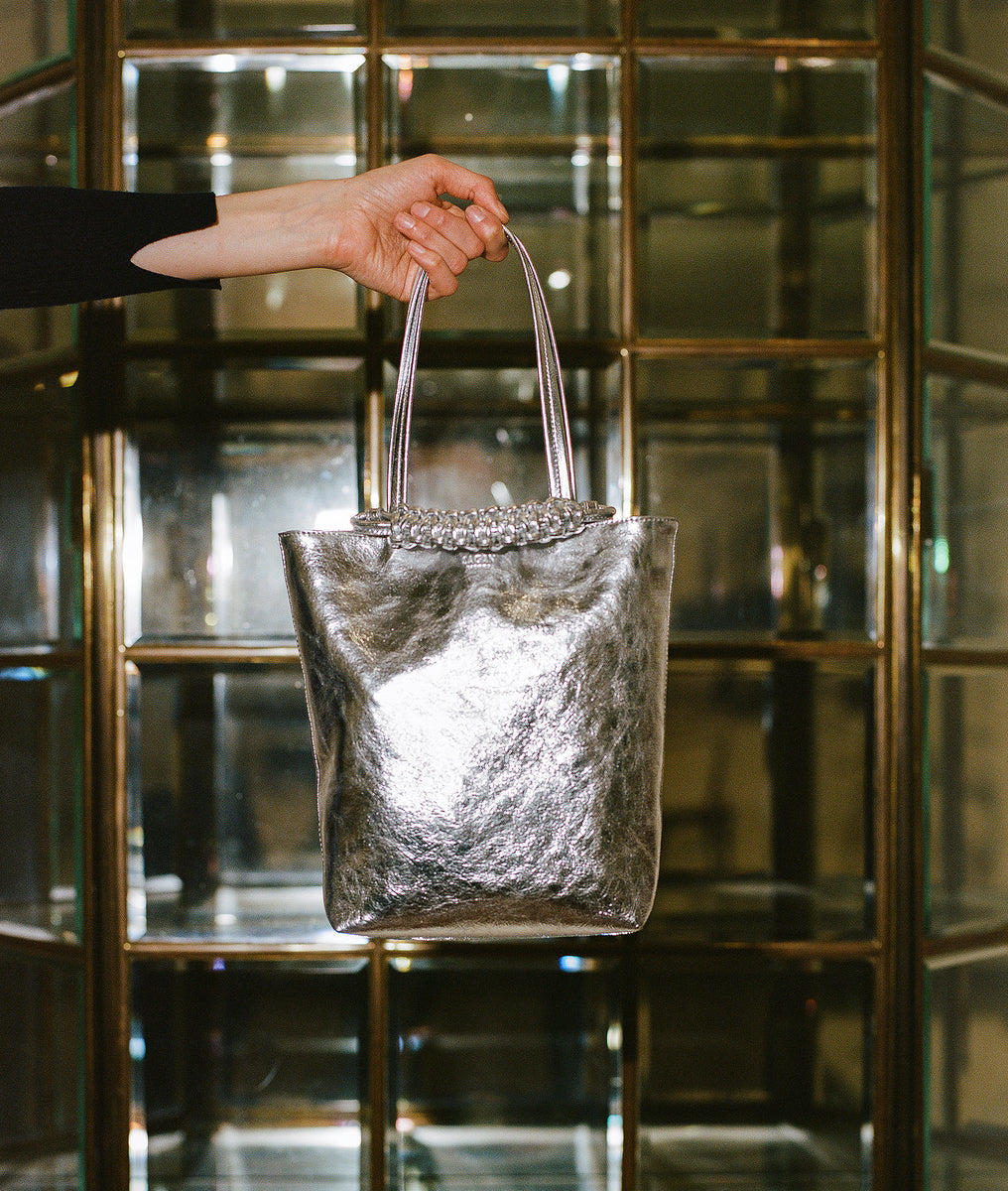 【SAGAN vienna】PAZAR TOTE BAG Pazar Book Tote Grape Leather Black with white Stitching