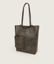 Load image into Gallery viewer, Pazar I Pazar Book Tote Antique Brown I side view I white background