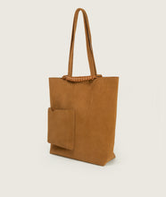 Load image into Gallery viewer, Pazar Book Tote Suede Camel