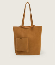Load image into Gallery viewer, Pazar Book Tote Suede Camel