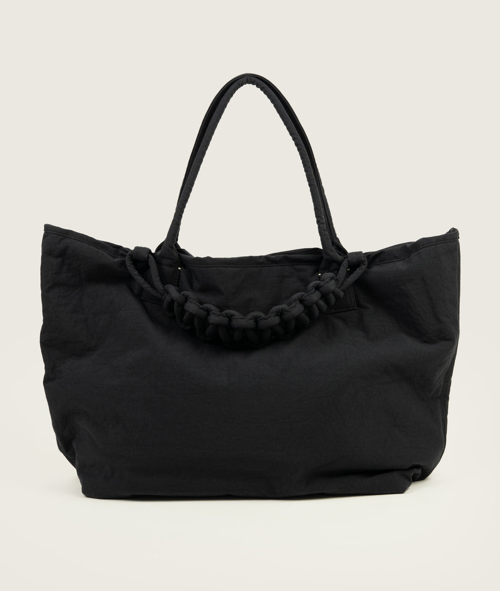 Pazar Tote XL Charcoal black plant dyed nylon – sagan-vienna