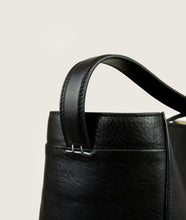 Load image into Gallery viewer, Watoji I Nasch Bag L I black I white japanese stitch detail I white background