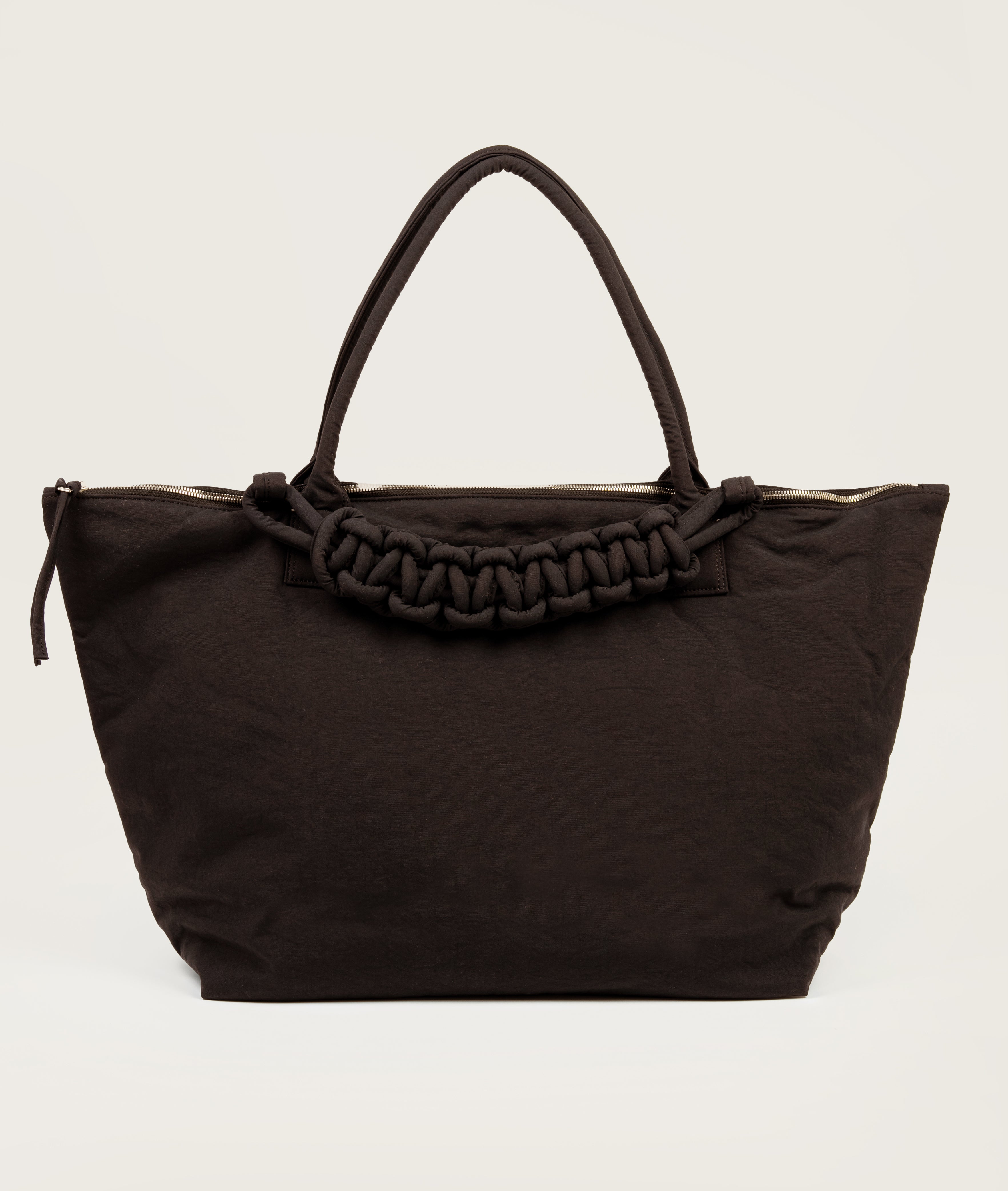 Pazar Tote XL Brown plant dyed nylon with zipper – sagan-vienna