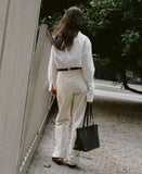 Load image into Gallery viewer, Reins Tote Bag M Black Soft Cow Leather