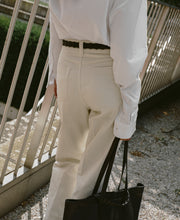 Load image into Gallery viewer, Reins Tote Bag M Black Calf Leather