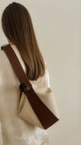 Load image into Gallery viewer, Furoshiki Crossbody Bag M Canvas Ivory-Caramello