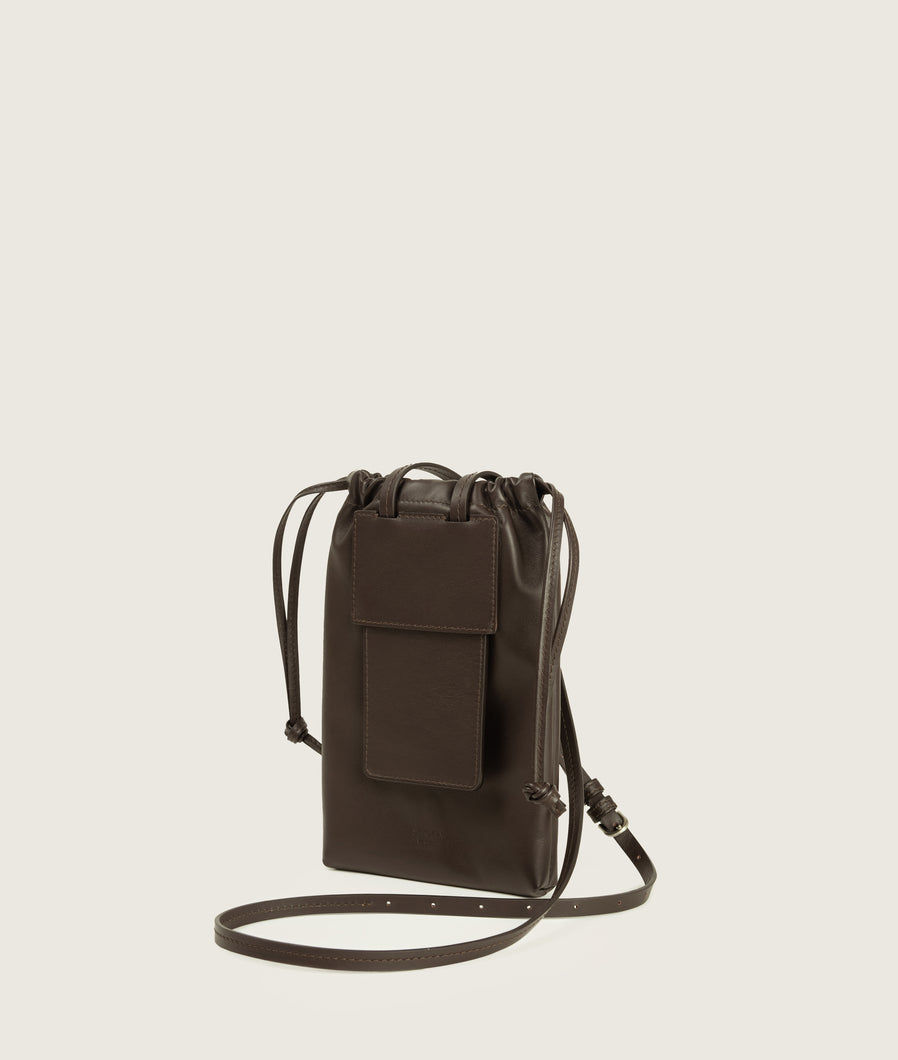 FORMA I Bourse Bag Espresso I Espresso color I side view I white background