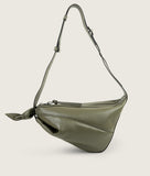 Load image into Gallery viewer, Furoshiki Crossbody Bag M Olive Soft Leather