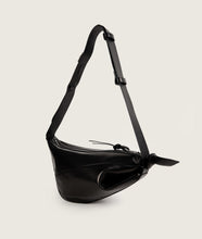 Load image into Gallery viewer, Furoshiki Crossbody Bag M Soft Lamb Leather Black