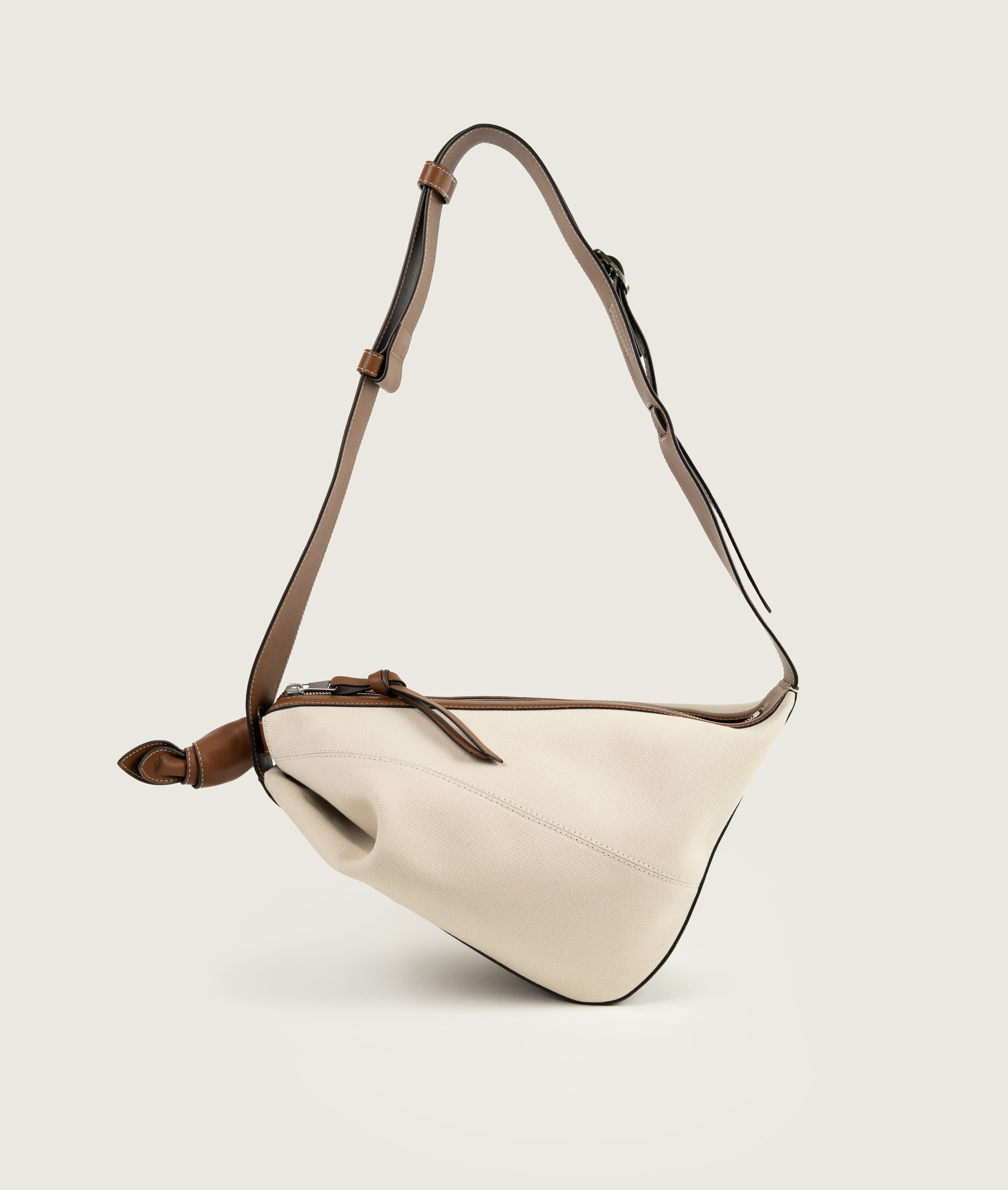 Furoshiki Crossbody Bag M Canvas Ivory-Caramello – sagan-vienna