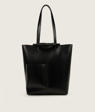 Load image into Gallery viewer, Pazar Book Tote Grape Leather Black with Black Stitching