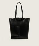Load image into Gallery viewer, Pazar I Pazar Book Tote Grape Leather Black with Black Stitching I front view I white background
