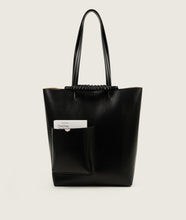 Load image into Gallery viewer, Pazar Book Tote Grape Leather Black with Black Stitching