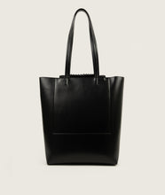 Load image into Gallery viewer, Pazar Book Tote Grape Leather Black with Black Stitching