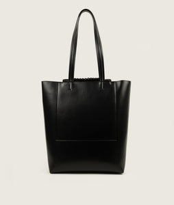 Pazar Book Tote Grape Leather Black with Black Stitching