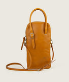 Load image into Gallery viewer, GUT OGGAU x SAGAN Vienna bag red I back view I showing belt detail, watoji stitch detail, zipper and strap detail I presenting two classic bottles of wine from Gut Oggau I white background