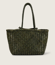 Load image into Gallery viewer, Pazar Book Tote Wide Handwoven Olive