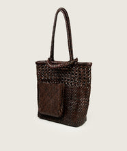 Load image into Gallery viewer, Pazar Book Tote Handwoven Wiener Geflecht Brown
