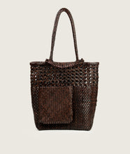 Load image into Gallery viewer, Pazar Book Tote Handwoven Wiener Geflecht Brown