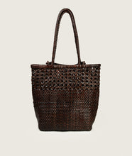 Load image into Gallery viewer, Pazar Book Tote Handwoven Wiener Geflecht Brown