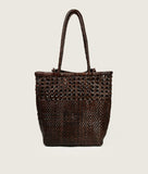 Load image into Gallery viewer, Pazar Book Tote Wiener Geflecht Brown Handwoven Leather