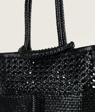 Load image into Gallery viewer, Pazar Book Tote Handwoven Wiener Geflecht Black