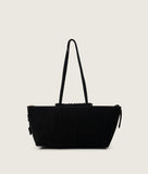 Load image into Gallery viewer, Pazar I Pazar Tote Boat I suede black I showing iconic SAGAN closing system I back view I white background