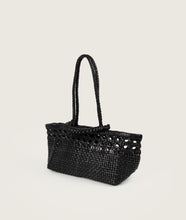 Load image into Gallery viewer, Pazar Tote Boat Handwoven wiener geflecht Black