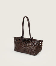 Load image into Gallery viewer, Pazar Tote Boat Handwoven wiener geflecht brown