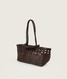 Load image into Gallery viewer, Pazar Tote Boat Wiener Geflecht Brown Handwoven Leather