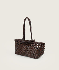 Pazar Tote Boat Handwoven wiener geflecht brown