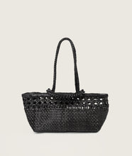 Load image into Gallery viewer, Pazar Tote Boat Handwoven wiener geflecht Black