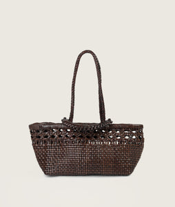 Pazar Tote Boat Handwoven wiener geflecht brown
