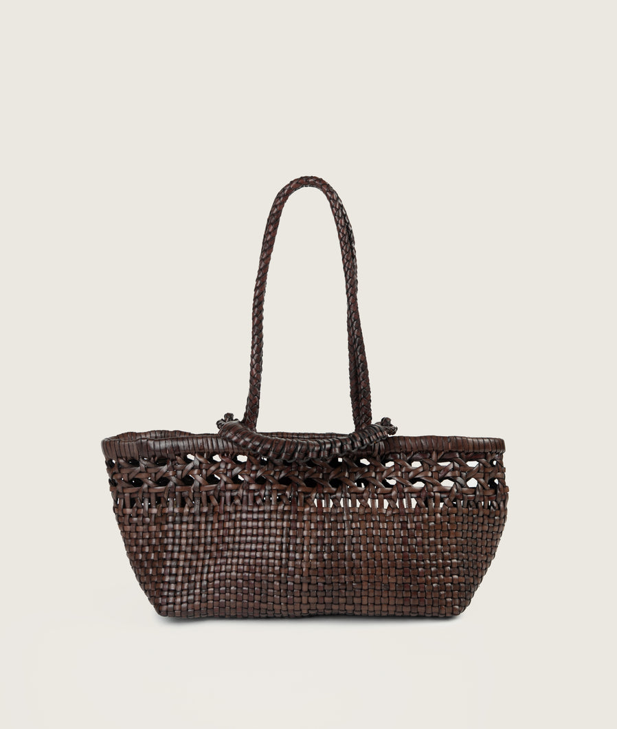 Pazar Tote Boat Handwoven wiener geflecht brown