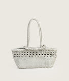 Load image into Gallery viewer, Pazar Tote Boat Wiener Geflecht White Handwoven Leather