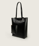 Load image into Gallery viewer, Pazar Book Tote Black Smooth Leather