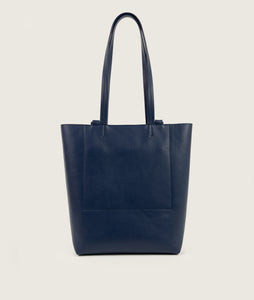 Pazar I Pazar Book Tote Indigo Blue I back view I white background