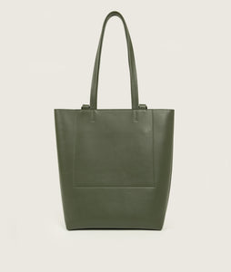 Pazar I Pazar Book Tote Olive Green I back view I white background