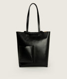 Load image into Gallery viewer, Pazar Book Tote Black Smooth Leather