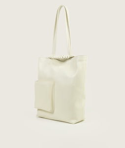 Pazar I Pazar Book Tote Packable latte I side view I white background