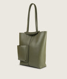 Load image into Gallery viewer, Pazar Book Tote Olive Green Soft Leather