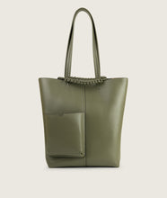 Load image into Gallery viewer, Pazar Book Tote Olive Green Smooth Leather