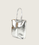 Load image into Gallery viewer, Pazar Book Tote Nano Silver Lamb Leather