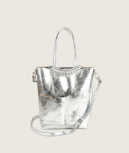 Load image into Gallery viewer, Pazar Book Tote Nano Silver Soft Lamb Leather