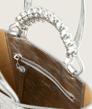 Load image into Gallery viewer, Pazar Book Tote Nano Silver Soft Lamb Leather