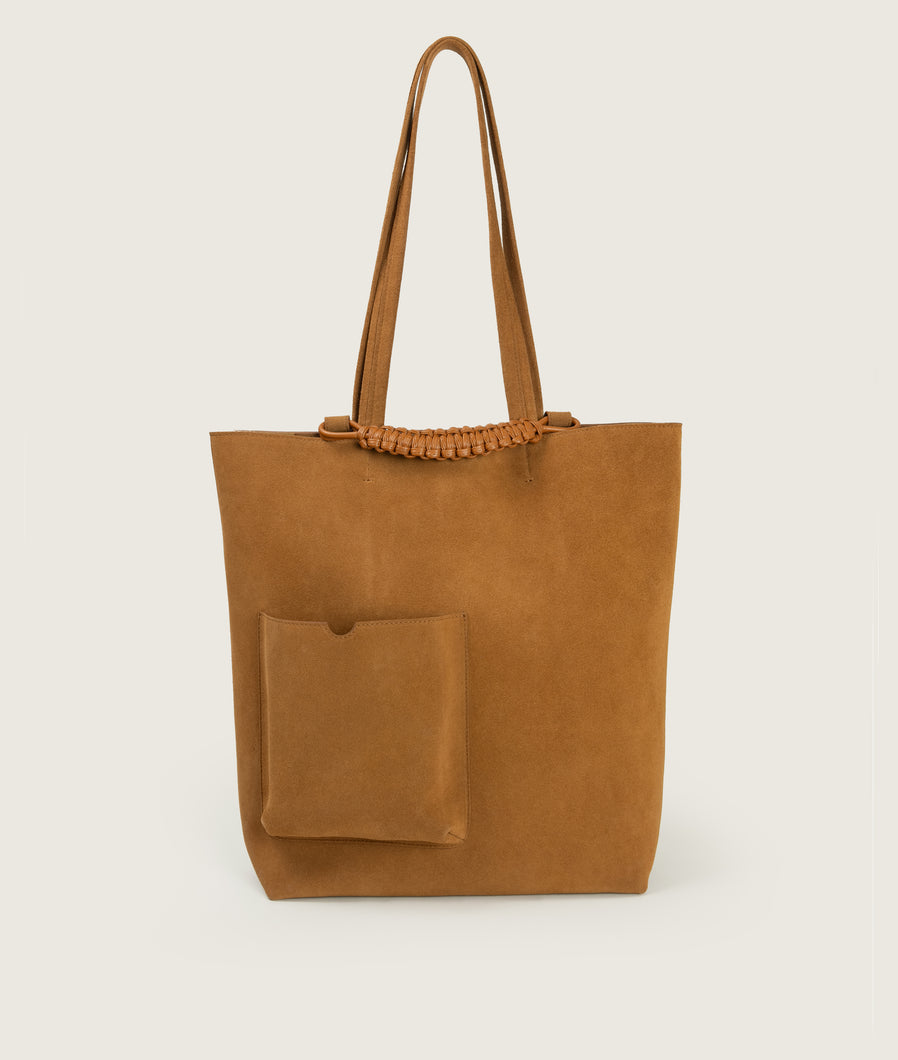 Pazar Book Tote Suede Camel